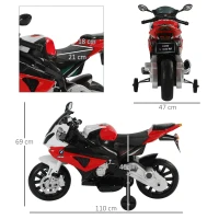 HOMCOM Motoreta Electrica pentru Copii BMW RR 12V, Negru si Rosu(m-3)