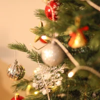 HOMCOM Unlit Artificial 1.5m Xmas Christmas Tree Easy Assembly with Foldable Base Stand for Indoor Outdoor Holiday Decoration Green(m-12)