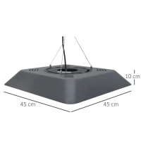 Outsunny Aquecedor Elétrico de Teto com 3 Faixas de Temperatura Luz LED Controle Remoto e Interruptor Tátil Ip45 45x45x10 cm Preto(m-3)