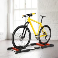 HOMCOM Rullo da Allenamento Biciclette Trainer Pieghevole, Rullo Anteriore Regolabile per Bici con Ruote da 24"、26"、28"、29"、700C, Max. Carico 120kg, Rosso e Nero(m-10)