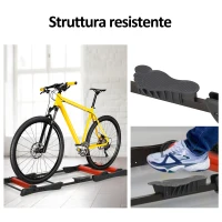 HOMCOM Rullo da Allenamento Biciclette Trainer Pieghevole, Rullo Anteriore Regolabile per Bici con Ruote da 24"、26"、28"、29"、700C, Max. Carico 120kg, Rosso e Nero(m-7)