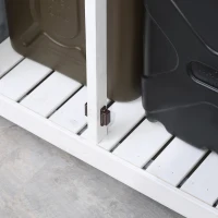 Magazie de Gradina Outsunny cu 2 Etajere, Masuta Pliabila si Jardiniera Laterala, din Lemn de Brad cu Acoperis din Bitum, 132x50x184cm, Gri(m-13)