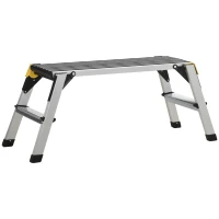 DURHAND Arbeitsplattform Arbeitsbühne, klappbar, rutschfest, mit Sicherheitsriegel, Aluminium, 127,5 x 45 x 49cm(m-10)
