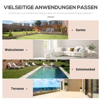 Outsunny poly-rotan tuinbank 4-delige rotan bankset staal polyester kaki + beige(m-4)