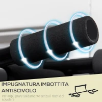 HOMCOM Barra per Trazioni da Porta con Impugnature Imbottite e Installazione Facile Senza Viti, Max 100kg(m-6)
