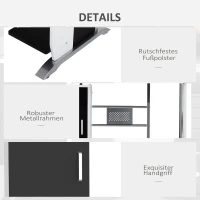 HOMCOM Computerbureau bureau met antislip schuiflades zwart + wit + zilver(m-5)
