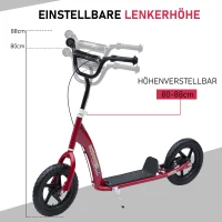 HOMCOM Kinderstep step scooter stadsstep kinderscooter step voor kinderen kickboard 2 kleuren(m-5)