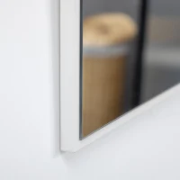 kleankin Specchio da Bagno Rettangolare in Truciolato e Vetro con Design a Parete, 104x60 cm, Bianco e Argento(m-8)