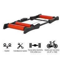 HOMCOM Rullo da Allenamento Biciclette Trainer Pieghevole, Rullo Anteriore Regolabile per Bici con Ruote da 24"、26"、28"、29"、700C, Max. Carico 120kg, Rosso e Nero(m-6)