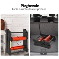 HOMCOM Rullo da Allenamento Biciclette Trainer Pieghevole, Rullo Anteriore Regolabile per Bici con Ruote da 24"、26"、28"、29"、700C, Max. Carico 120kg, Rosso e Nero(m-5)