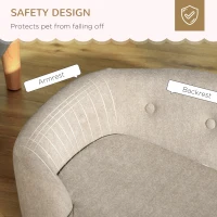 PawHut Canapé lit panier chien chat sur pied design contemporain coussin moelleux amovible pieds bois massif dim. 70L x 47l x 30H cm crème(m-4)