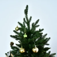 HOMCOM 6ft/180cm Christmas Tree 1492 PVC Tips Artificial Seasonal Festival Decoration Metal Flodable Base Green(m-8)