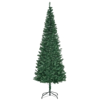 HOMCOM 7ft PVC Hinged Unlit Slim Artificial Pencil Christmas Tree