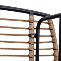 Outsunny poly-rotan tuinbank 4-delige rotan bankset staal polyester kaki + beige(m-8)