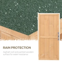 Outsunny Dulap Exterior Lemn 74×43×88 cm – 2 Rafturi pentru Scule Gradina(m-5)