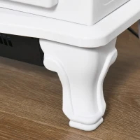 HOMCOM Lareira Elétrica Portátil 1000/2000W com Chama LED Brilho Regulável Termostato Ajustável e Proteção de Superaquecimento para Salas de até 25m² 51x28x60cm Branco(m-9)