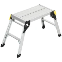 DURHAND Arbeitsplattform Arbeitsbühne, klappbar, rutschfest, mit Sicherheitsriegel, Aluminium+Stahl, 94 x 38,5 x 48cm(m-10)
