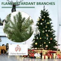 HOMCOM 6ft/180cm Christmas Tree 1492 PVC Tips Artificial Seasonal Festival Decoration Metal Flodable Base Green(m-7)