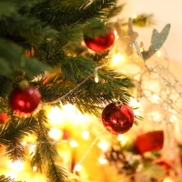 HOMCOM 7ft Unlit Artificial 2.1m Xmas Christmas Tree Easy Assembly with Foldable Base Stand for Indoor Outdoor Holiday Decoration Green(m-13)