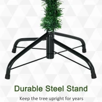 HOMCOM 7ft Unlit Artificial 2.1m Xmas Christmas Tree Easy Assembly with Foldable Base Stand for Indoor Outdoor Holiday Decoration Green(m-7)