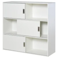 HOMCOM Bücherregal, Bücherschrank, Standschrank, Aktenschrank, Mehrzweckschrank, Spanplatte, Weiß, 120 x 40 x 120 cm(m-11)