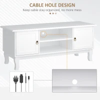 HOMCOM TV Stand Unit Corner Table, MDF-Ivory White(m-6)