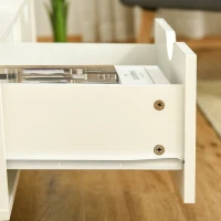 HOMCOM 99cm TV Stand Media Unit Cabinet w/ Shelves Drawers Storage Centre White(m-7)