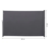 Outsunny Seitenmarkise, Sicht- und Sonnenschutz, Seitenrollo, Polyester, Grau, 3 x 1,8 m(m-3)