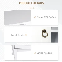 HOMCOM TV Stand Unit Corner Table, MDF-Ivory White(m-7)