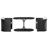 Outsunny Exklusives 7 tlg. Poly Rattan Bistro Set Balkonset Balkonmöbel Set Garnitur (Modell 2: 7 tlg./zusammenstellbar)(m-10)