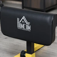 HOMCOM Squat Machine with Push Up Stand, Padded Hip Thrust Bench with Adjustable Cushion for Home Gym Work Out, Yellow(m-10)