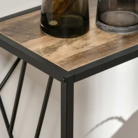 HOMCOM Consola 120cm, masa canapea industriala cu cadru metalic pentru sufragerie, hol, maro(m-10)