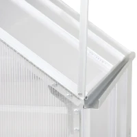 Outsunny 6 x 6 FT Walk-In Greenhouse Polycarbonate Panels Aluminium Frame w/ Sliding Door Adjustable Window 3.6㎡ Inner Area Plant Vegetable Flower Grow Green House Protection(m-10)