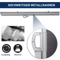 Outsunny Seitenmarkise, Sicht- und Sonnenschutz, Seitenrollo, Polyester, Grau, 3 x 1,8 m(m-6)