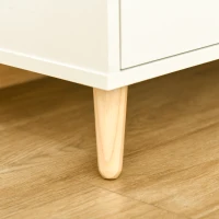 HOMCOM 99cm TV Stand Media Unit Cabinet w/ Shelves Drawers Storage Centre White(m-8)