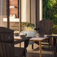 Outsunny tafelvuurschaal, gasvuurschaal, draagbaar, met glazen stenen, brandvertragend, windscherm, betonlook, diameter 25,4 x 18,5 cm(m-10)