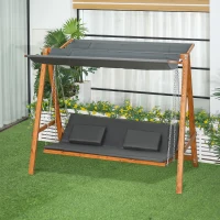 Outsunny Balansoar de Gradina 3 Locuri, 225.5x113x180cm, Gri si Teck(m-13)