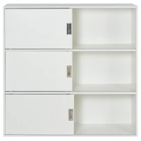 HOMCOM Bücherregal, Bücherschrank, Standschrank, Aktenschrank, Mehrzweckschrank, Spanplatte, Weiß, 120 x 40 x 120 cm(m-7)