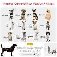 Remorca de bicicleta pentru caini PawHut 2-in-1 Carucior animal de companie Carucior bicicleta Atas de calatorie cu cadru de otel cu reflectoare universale de roti si steag rosu(m-9)