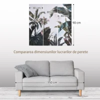 Arta de perete pe panza din 3 piese HOMCOM, Imagini de perete pentru decorul camerei de zi, al dormitorului, 90 x 30 cm x 3(m-6)