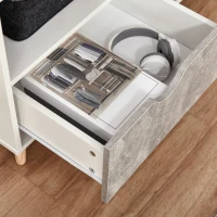 HOMCOM TV Unit for TVs up to 42", TV Stand Cabinet with 2 Open Shelves, 2 Drawers and Wooden Legs, Modern Entertainment Unit for Living Room, Grey(m-8)