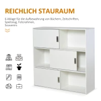 HOMCOM Bücherregal, Bücherschrank, Standschrank, Aktenschrank, Mehrzweckschrank, Spanplatte, Weiß, 120 x 40 x 120 cm(m-4)
