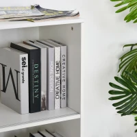 HOMCOM Bücherregal, Bücherschrank, Standschrank, Aktenschrank, Mehrzweckschrank, Spanplatte, Weiß, 120 x 40 x 120 cm(m-9)