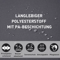 Outsunny Seitenmarkise, Sicht- und Sonnenschutz, Seitenrollo, Polyester, Grau, 3 x 2 m(m-4)