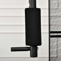 HOMCOM Gym Krachtstation Fitnessstation Multigym Fitnesscentrum Fitnessapparatuur incl. gewichten Latzug Beincurl Metaal PU-kunstleer zwart 150 x 110 x 210 cm(m-8)