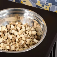 Pawhut suport cu 2 boluri inox, pentru caini, lemn(m-10)