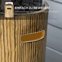 Outsunny gashaard, tafelvuurschaal van 10.000 BTU, draagbare open haard, straalkachel in houtlook met ronde gashaard, lavastenen voor buiten Ø 21,5 x 34,5 cm(m-8)