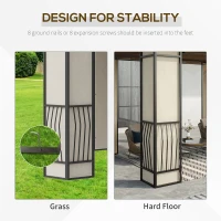 Outsunny Pavilion Pergola 3,7×3 m – Acoperis Rigid & Cadru Metalic(m-4)