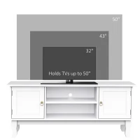HOMCOM TV Stand Unit Corner Table, MDF-Ivory White(m-4)