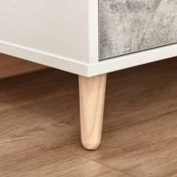 HOMCOM TV Unit for TVs up to 42", TV Stand Cabinet with 2 Open Shelves, 2 Drawers and Wooden Legs, Modern Entertainment Unit for Living Room, Grey(m-9)